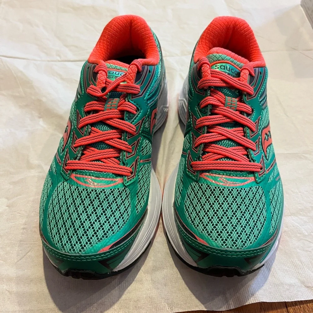 Saucony Women’s Guide 9 Green and Pink - Picture 4 of 9